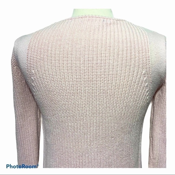 BURGESS Pale Pink Sweater Cotton/Cashmere Ribbed - Picture 7 of 8